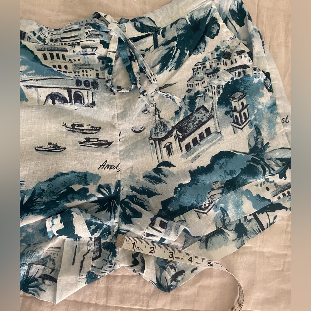 Cynthia Rowley Blue and White linen shirt and shorts set - Picture 11 of 15